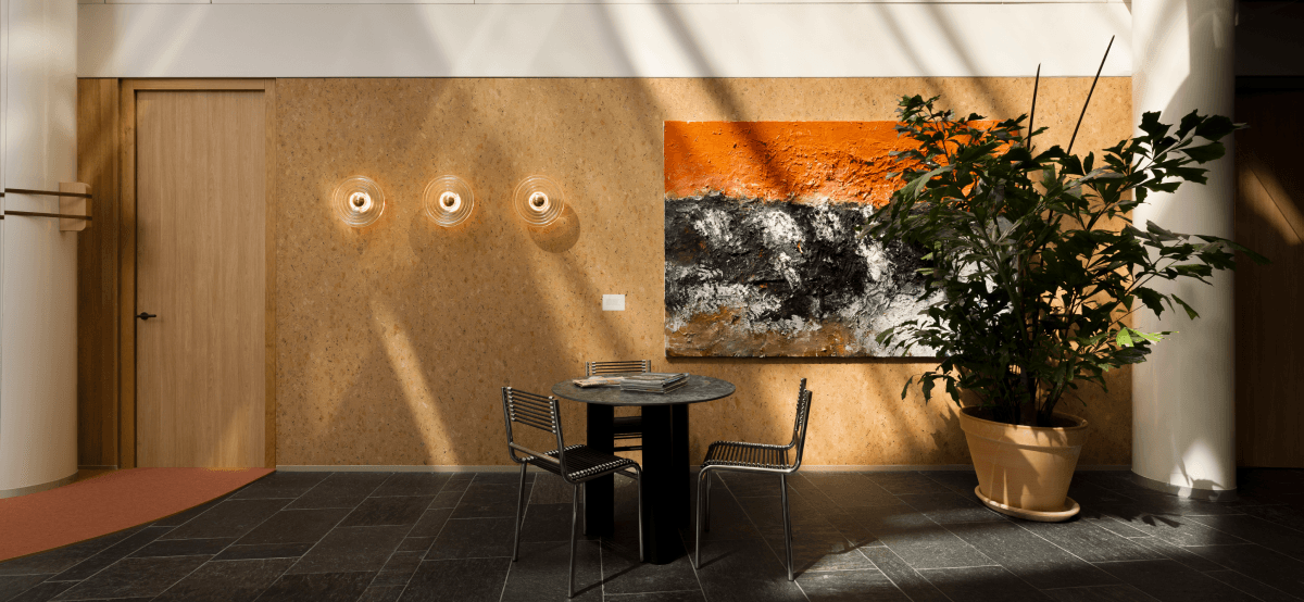 Modern art in reception area HVK Stevens